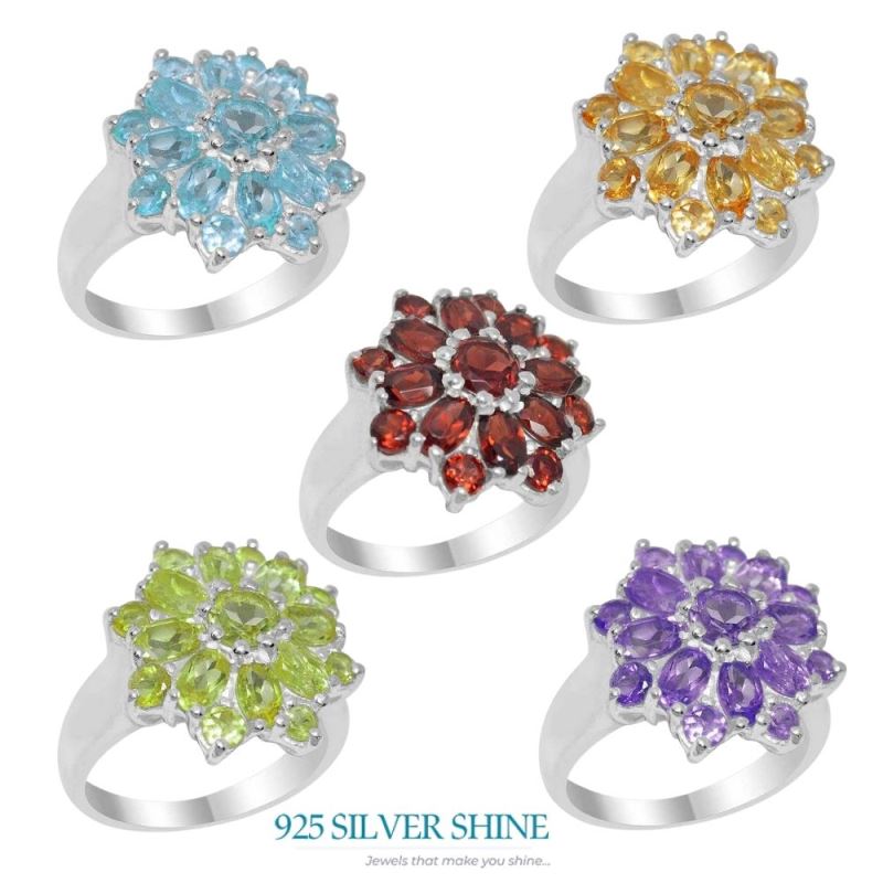 925 Sterling Silver Handmade Rings In Garnet Gemstone Jewelry 925SR2043_2