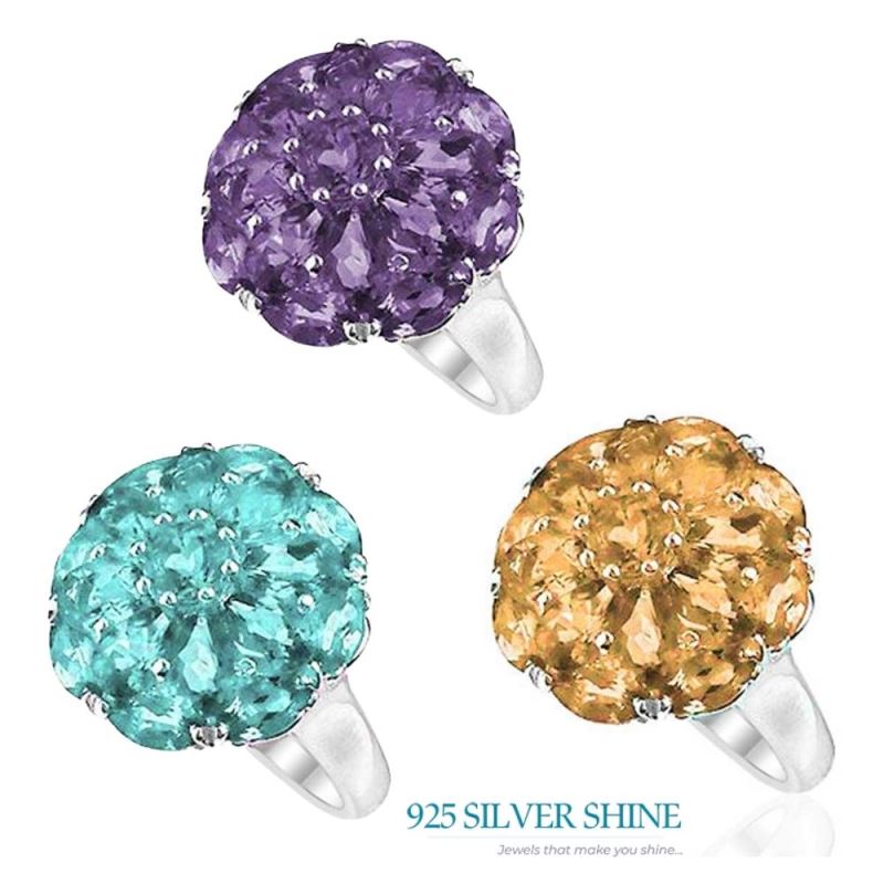 925 Sterling Silver Rings In Citrine Gemstone Jewelry 925SR2047_1