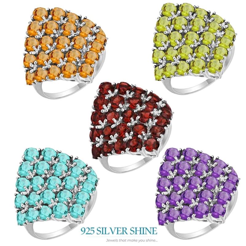 925 Sterling Silver Handmade Rings In Amethyst Gemstone Jewelry 925SR2049_1