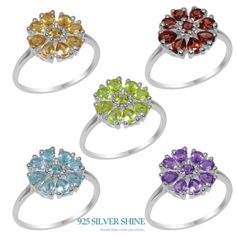 Solid 925 Silver Rings In Natural Peridot Gemstone 925SR2062_1