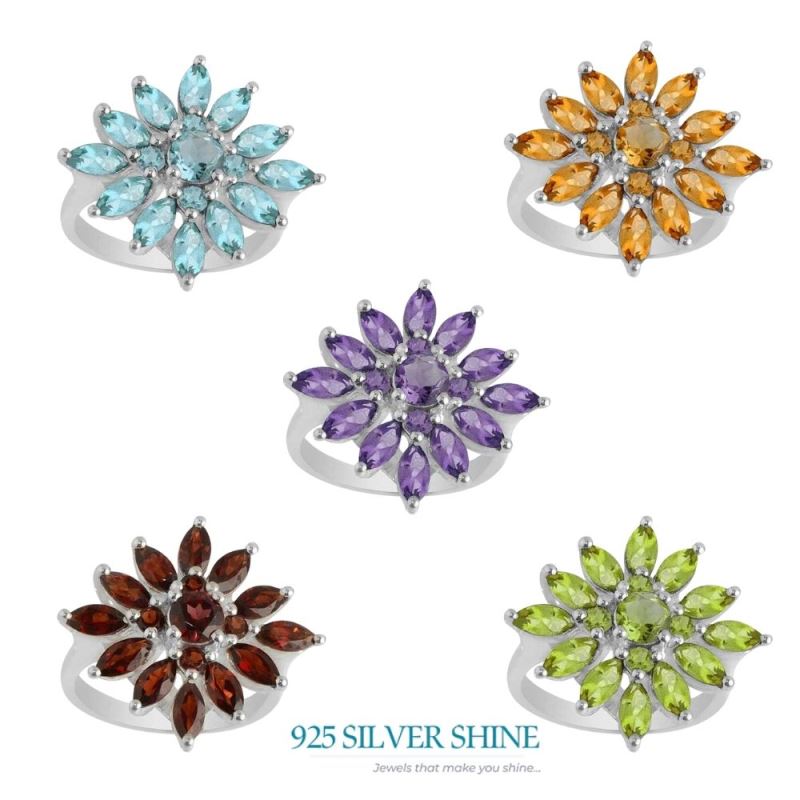 Fine 925 Sterling Silver Rings In Genuine Peridot Gemstone 925SR2067_2