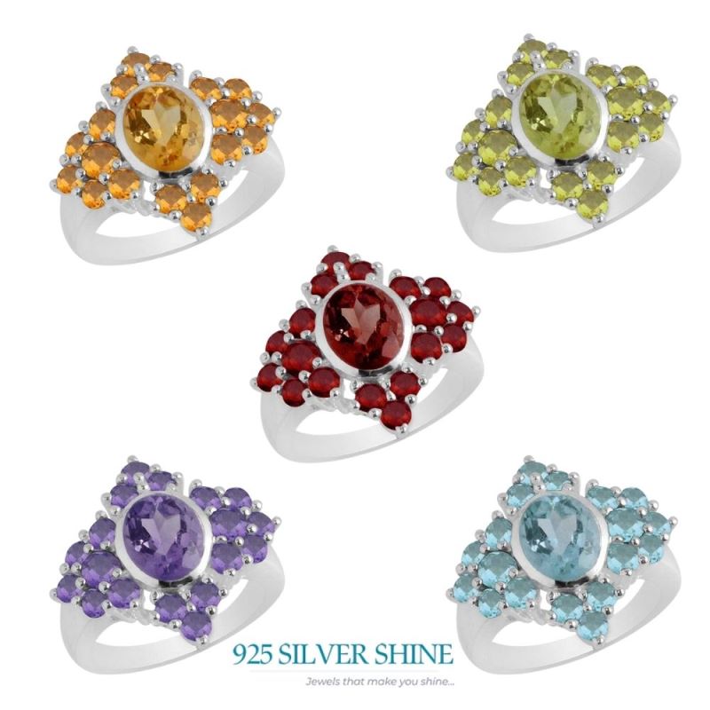 Natural Citrine Gemstone Rings In Fine 925 Sterling Silver 925SR2074_2