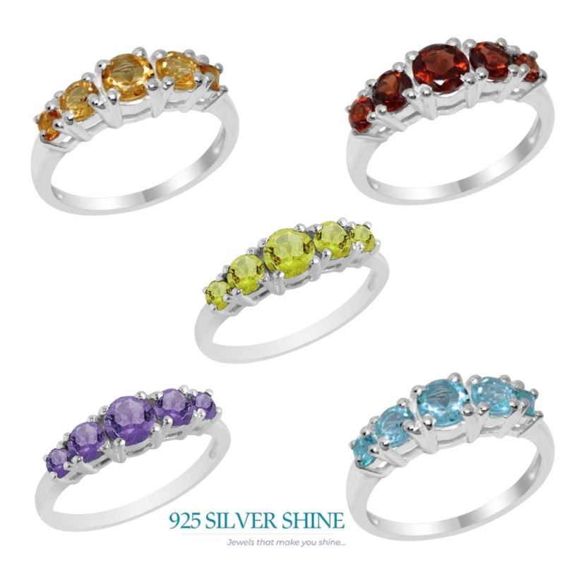 925 Sterling Silver Rings In Semi Precious Citrine Gemstone 925SR2084_2