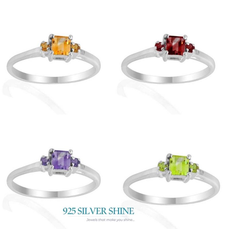 Genuine Citrine Gemstone Rings In 925 Sterling Silver Jewelry 925SR2094_2