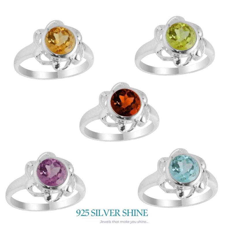 Lutes Design Sterling Silver Peridot Rings For Women's 925SR2101_2