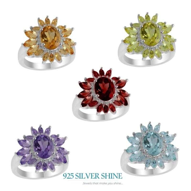 925 Sterling Silver Rings In Amethyst Gemstone Jewelry 925SR2105_2