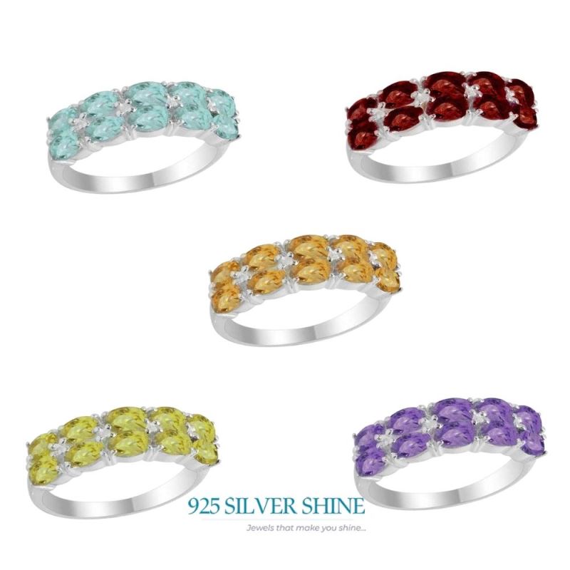 925 Sterling Silver Rings In Blue Topaz Gemstone Jewelry 925SR2124_2