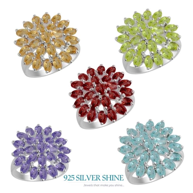 925 Sterling Silver Handmade Rings In Garnet Gemstone Jewelry 925SR2132_2