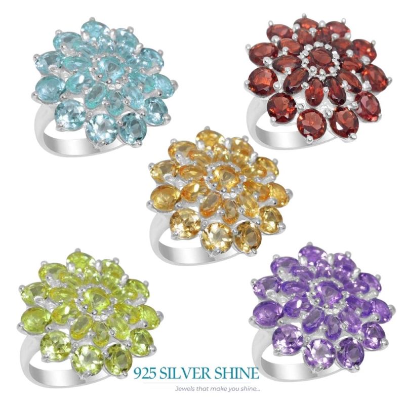 Genuine Citrine Gemstone Rings In 925 Sterling Silver 925SR2149_1
