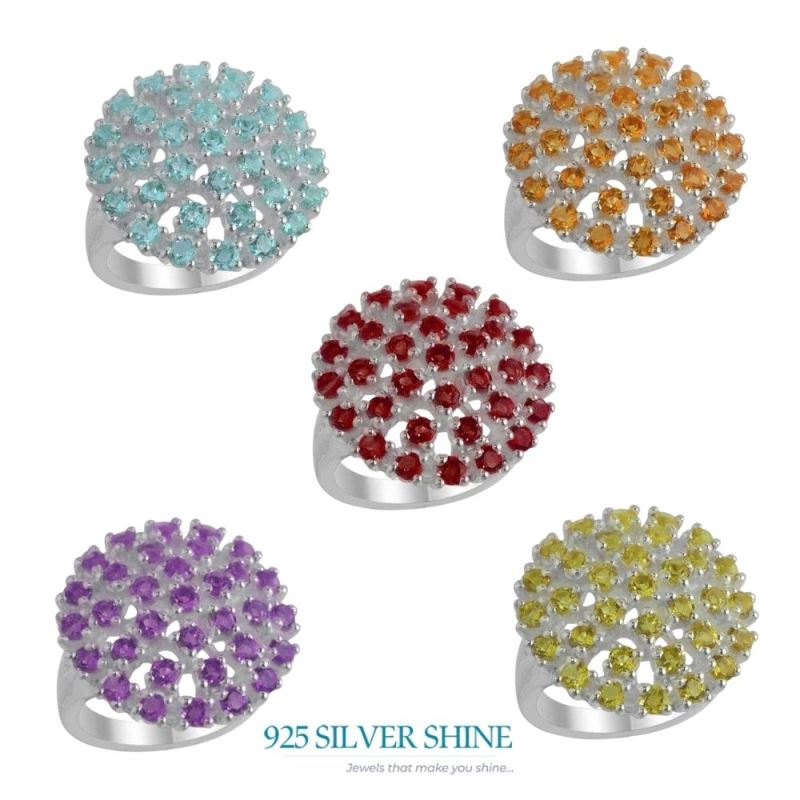 Semi Precious Citrine Gemstone Rings In Fine 925 Sterling Silver 925SR2154_1