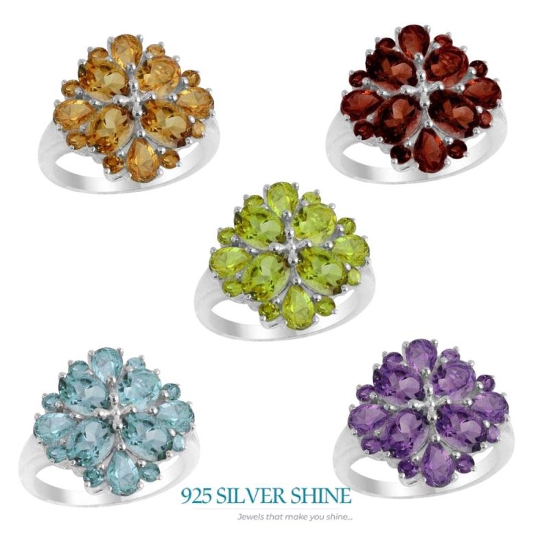 925 Sterling Silver Rings In Natural Peridot Gemstone 925SR2162_1