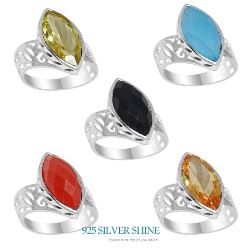 Stunning Citrine Gemstone Silver Rings Jewelry 925SR2188_1