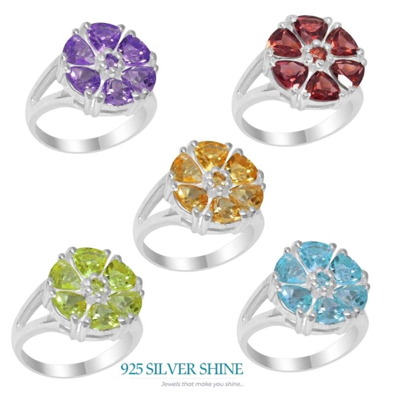 925 Sterling Silver Handmade Rings In Citrine Gemstone Jewelry 925SR2191_1