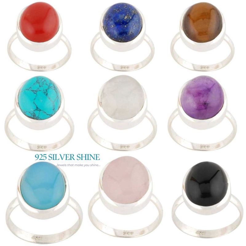 925 Sterling Silver Handmade Rings In Tiger's Eye Gemstone Jewelry 925SR2751_1