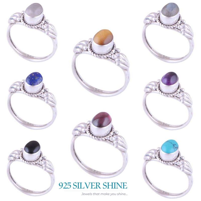 925 Sterling Silver Handmade Rings In Black Onyx Gemstone Jewelry 925SR2769_2