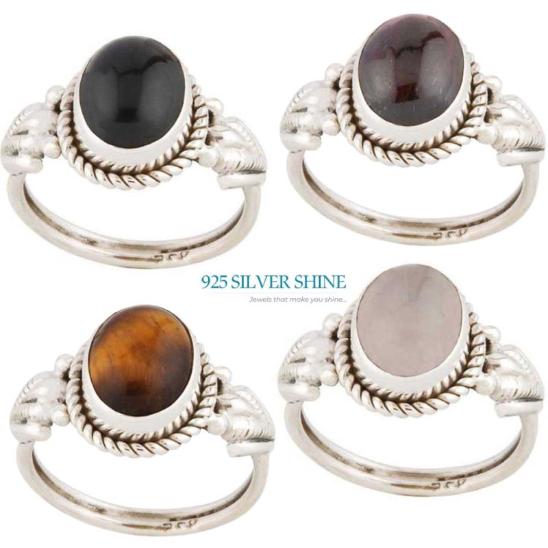 925 Sterling Silver Handmade Rings In Black Onyx Gemstone Jewelry 925SR2773_2
