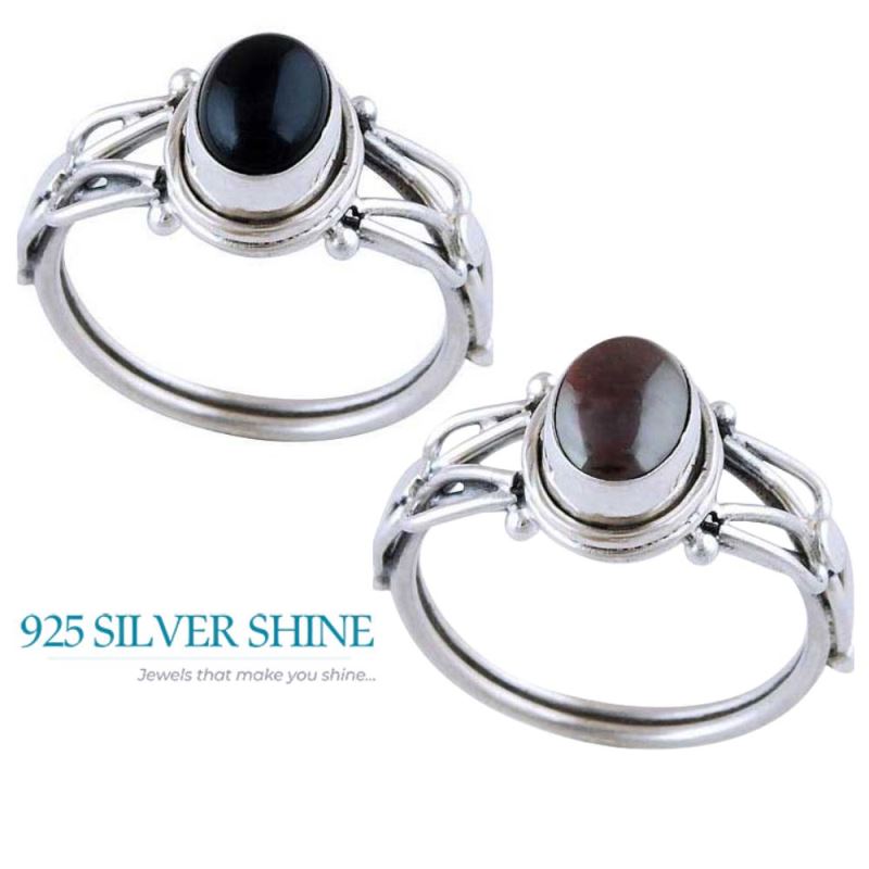 Semi Precious Agate Gemstone Rings In Solid 925 Silver 925SR2792_2