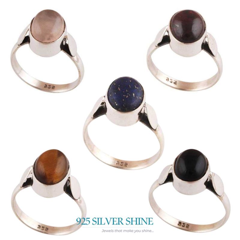 925 Sterling Silver Rings In Natural Tiger's Eye Gemstone 925SR2797_2