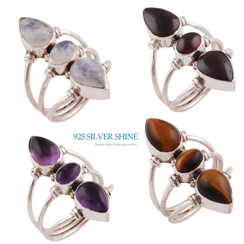 925 Sterling Silver Rings In Semi Precious Amethyst Gemstone 925SR2801_2