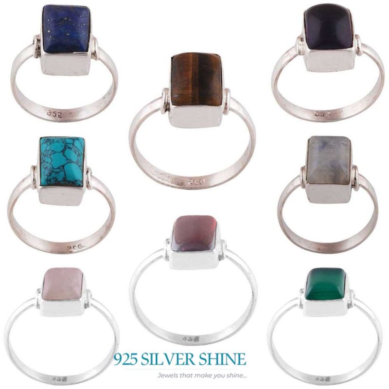 Genuine Black Onyx Gemstone Rings In 925 Sterling Silver Jewelry 925SR2820_2