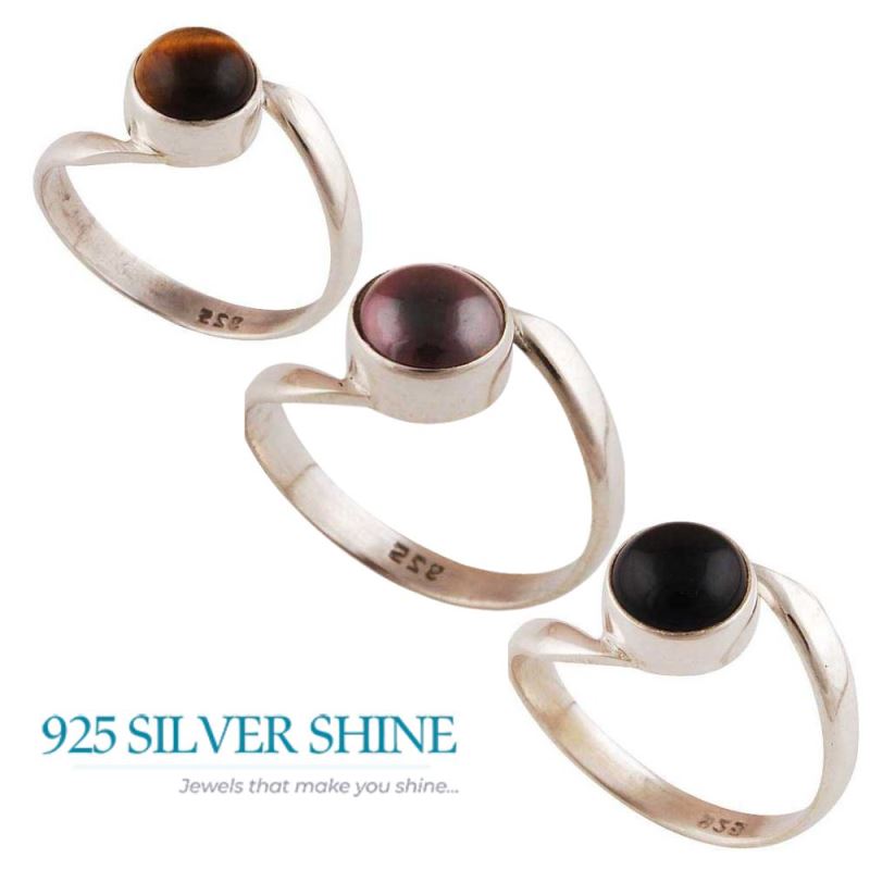 Sterling Silver Garnet Engagement Rings 925SR2826_2