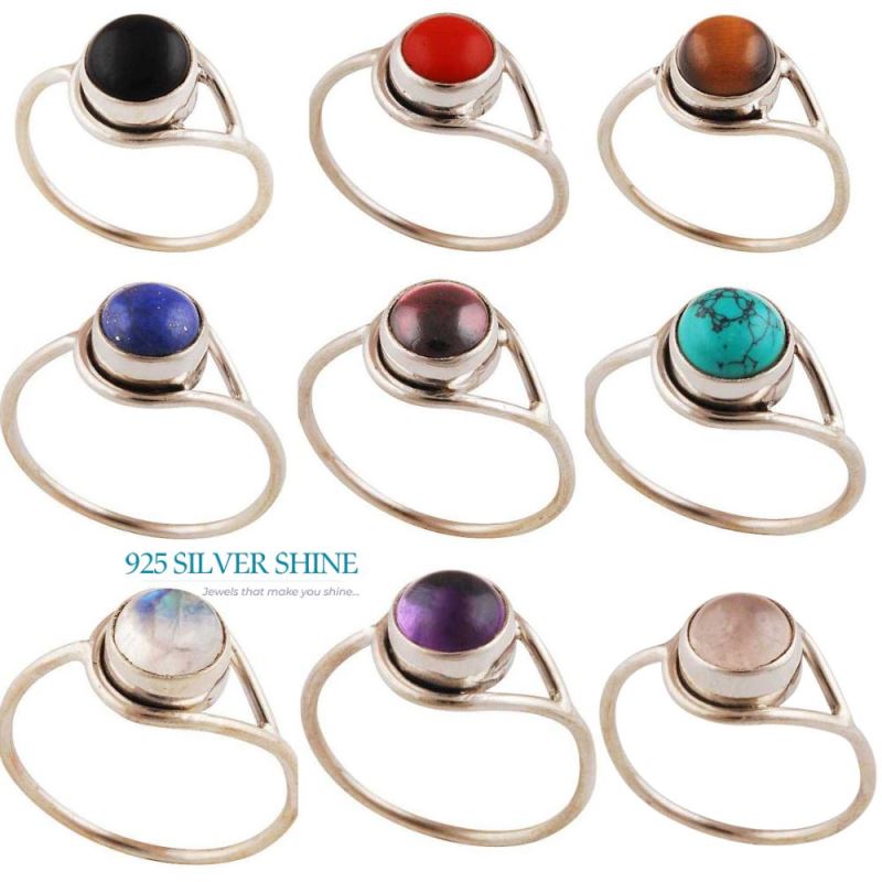 925 Sterling Silver Handmade Rings In Rainbow Moonstone Jewelry 925SR2849_2
