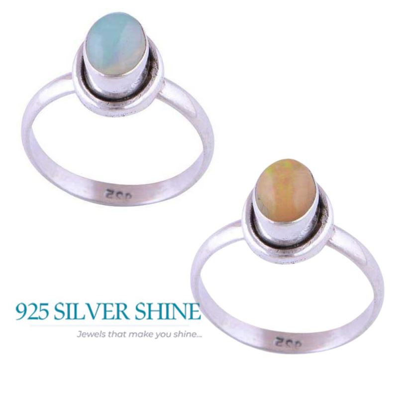 925 Sterling Silver Handmade Rings In Rainbow Moonstone Jewelry 925SR2856_1