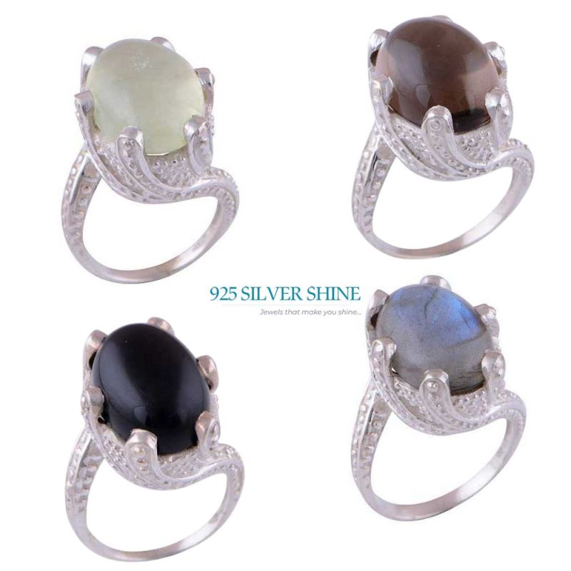 925 Sterling Silver Rings In Genuine Rainbow Moonstone 925SR2884_2