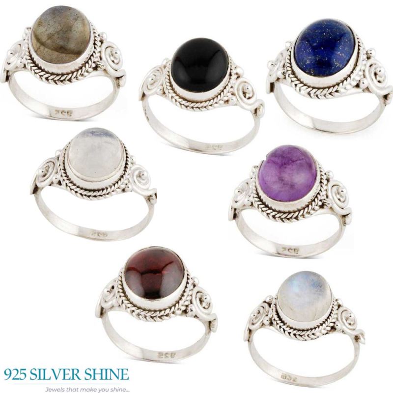 Natural Lapis Gemstone Rings In 925 Sterling Silver 925SR2946_2