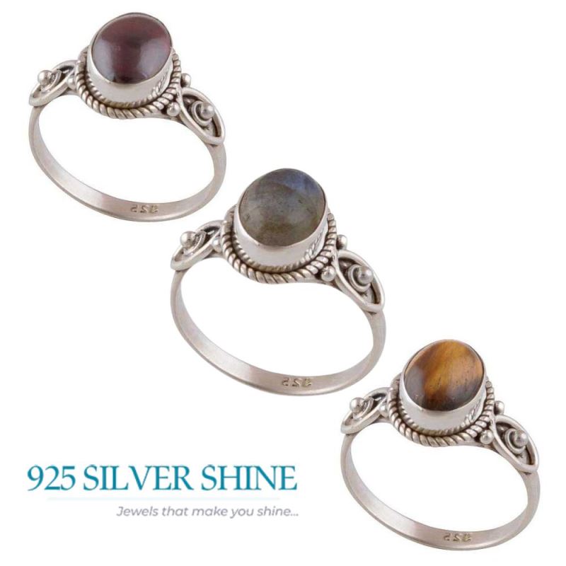 Genuine Labradorite Gemstone Rings In Solid 925 Silver 925SR2951_2