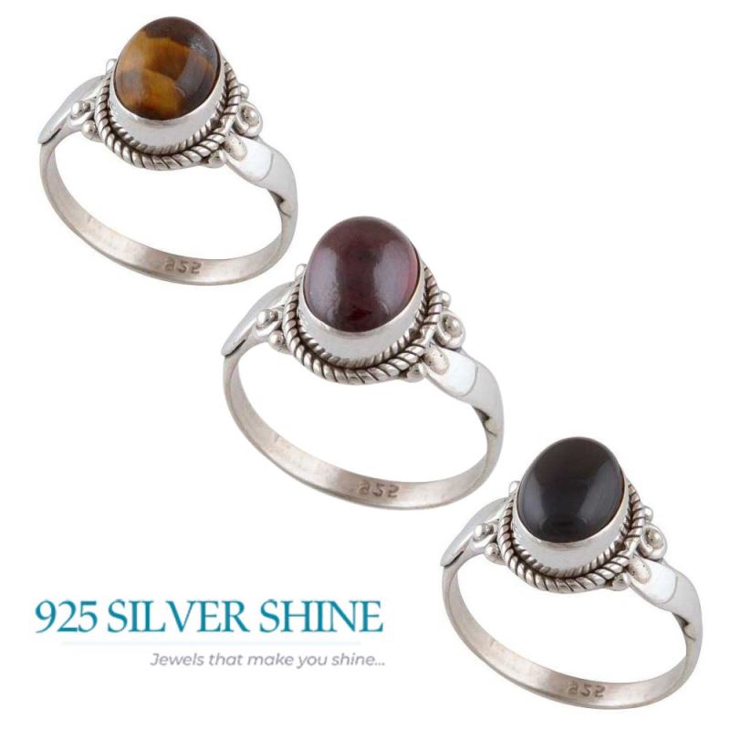 Semi Precious Jasper Gemstone Rings In Fine 925 Sterling Silver 925SR2953_2
