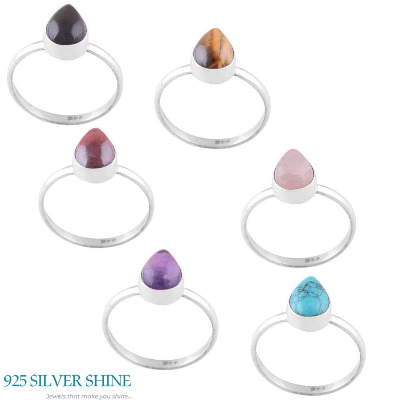 925 Sterling Silver Handmade Rings In Tiger's Eye Gemstone Jewelry 925SR3013_2