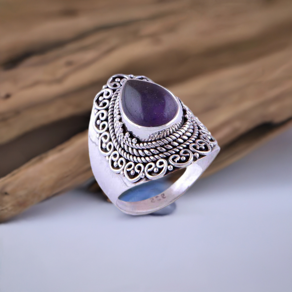Jasper Stone Silver Engagement Rings For Women's 925SR3021