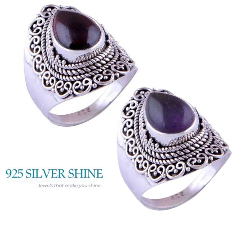 Jasper Stone Silver Engagement Rings For Women's 925SR3021_2
