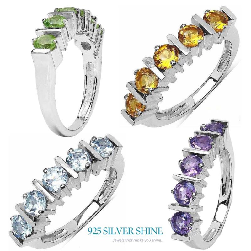 925 Sterling Silver Rings In Genuine Amethyst Gemstone 925SR3048_3