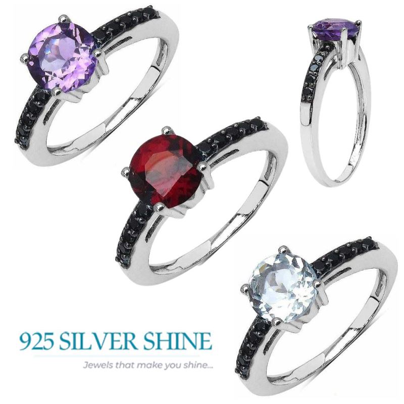 Natural Multi Gemstone Rings In 925 Sterling Silver Jewelry 925SR3052_3