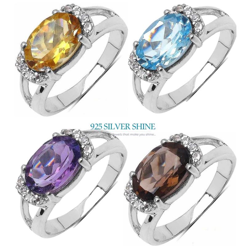 Natural Citrine Gemstone Rings In 925 Sterling Silver Jewelry 925SR3058_2