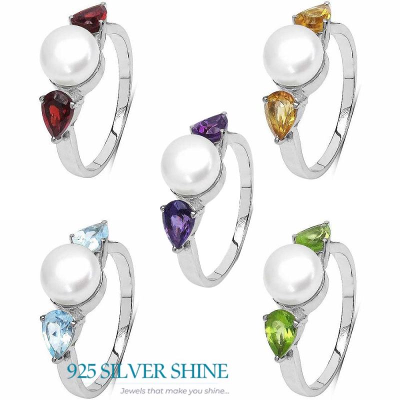 925 Sterling Silver Handmade Rings In Multi Gemstone Jewelry 925SR3068_3