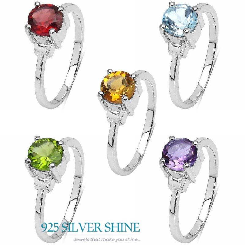 Natural Citrine Gemstone Sterling Silver Rings 925SR3078_3