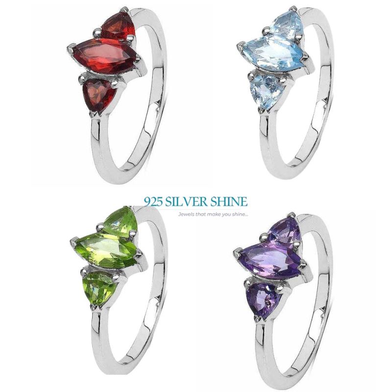 925 Sterling Silver Handmade Rings In Garnet Gemstone Jewelry 925SR3090_3