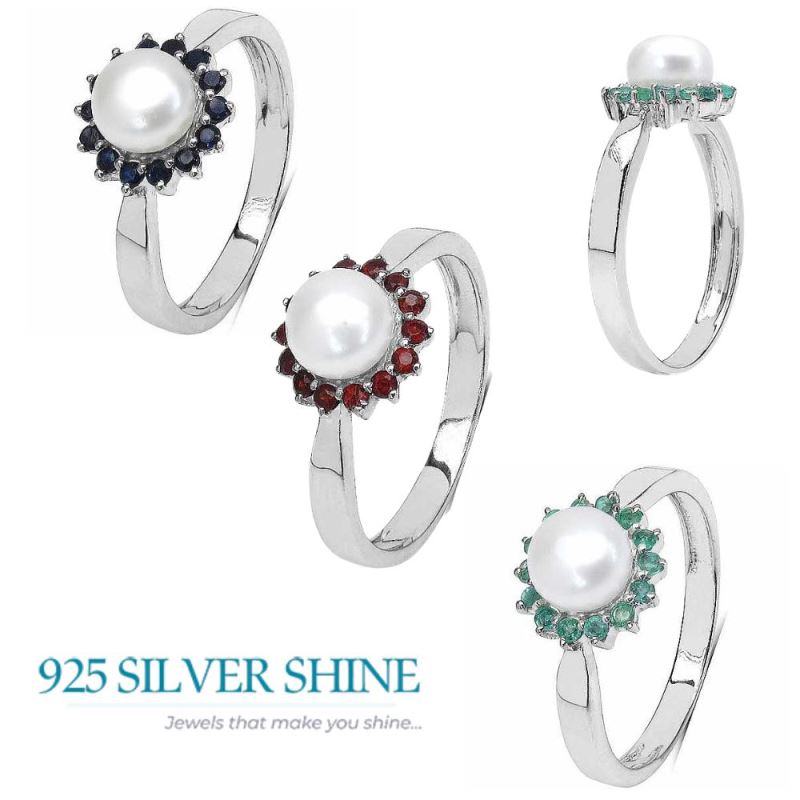 Natural Multi Gemstone Rings In 925 Sterling Silver 925SR3104_3