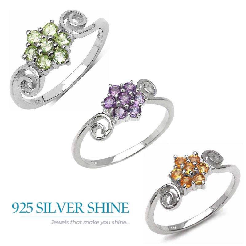 925 Sterling Silver Rings In Natural Peridot Gemstone 925SR3119_1