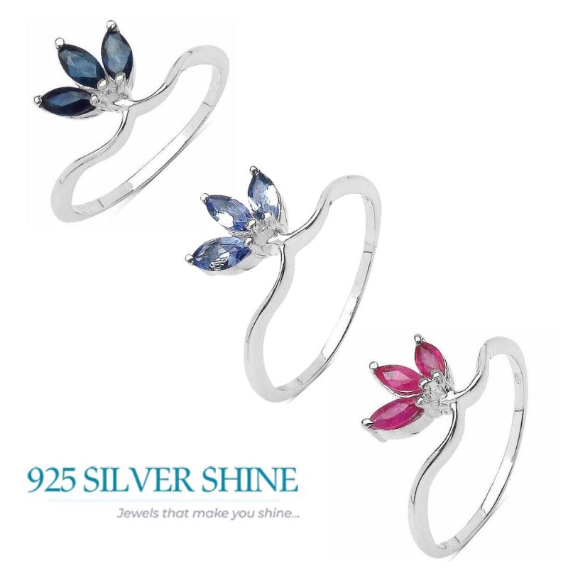 Genuine Tanzanite Gemstone Rings In 925 Sterling Silver Jewelry 925SR3306_3