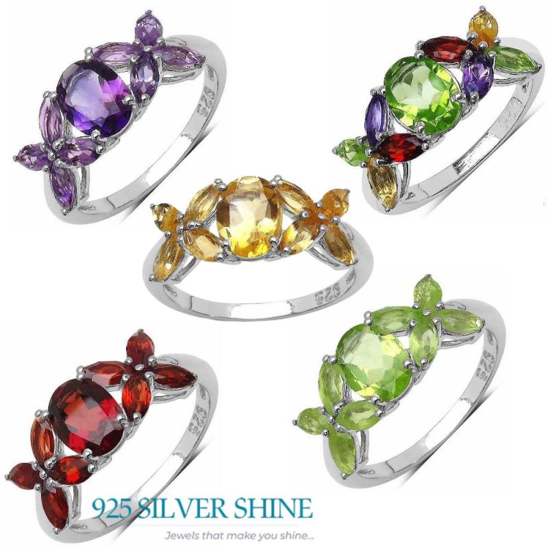 925 Sterling Silver Handmade Rings In Garnet Gemstone Jewelry 925SR3321_3