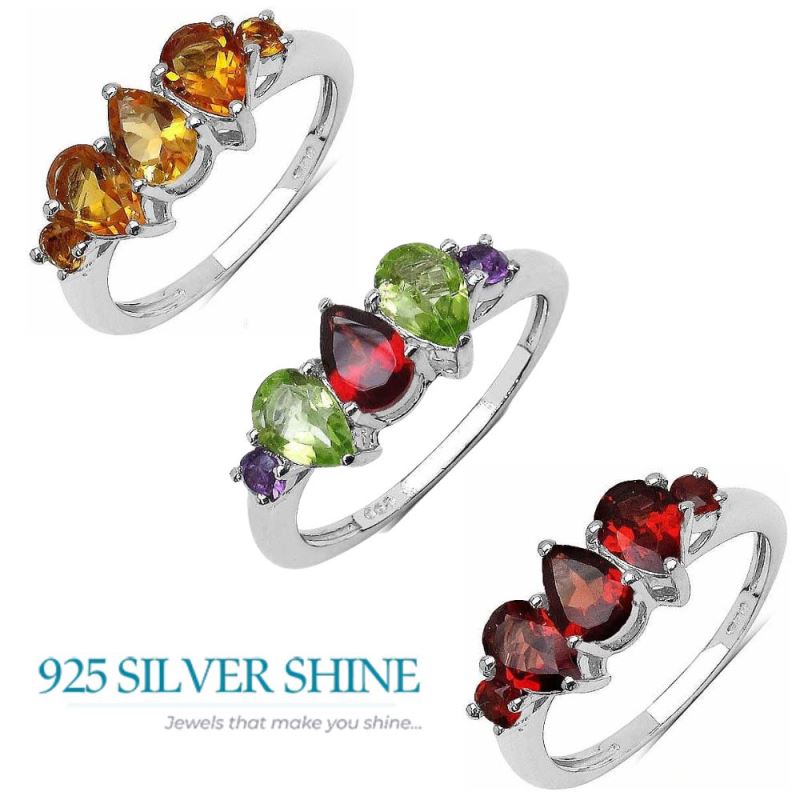 925 Sterling Silver Handmade Rings In Garnet Gemstone Jewelry 925SR3344_3