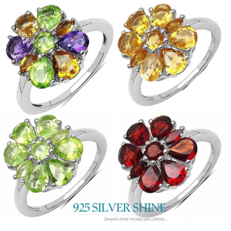 Genuine Peridot Gemstone Rings In Solid 925 Silver 925SR3361_3