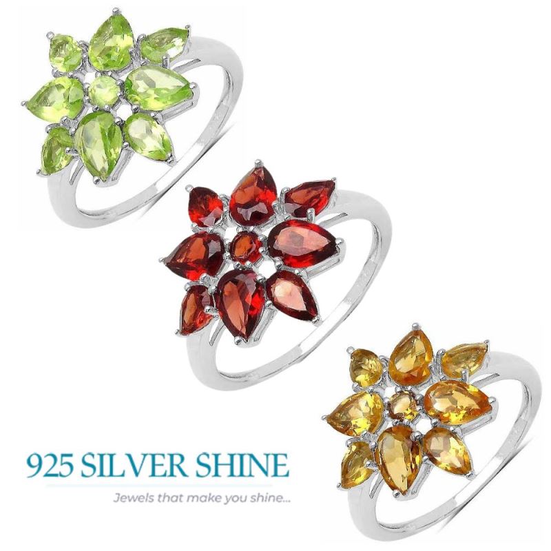 Genuine Peridot Gemstone Rings In Fine 925 Sterling Silver 925SR3364_3