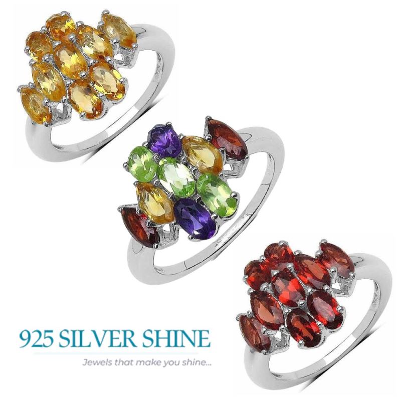 925 Sterling Silver Rings In Natural Citrine Gemstone 925SR3365_3