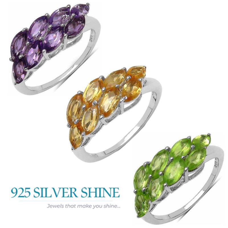 925 Sterling Silver Rings In Natural Peridot Gemstone 925SR3371_3