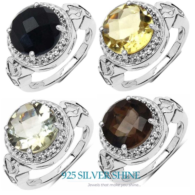 925 Sterling Silver Rings In Semi Precious Lemon Topaz Gemstone 925SR3378_3